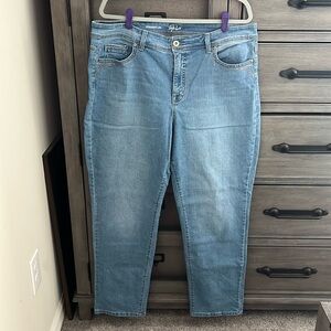 Style and Co straight leg medium blue jeans, new without tags, size 18